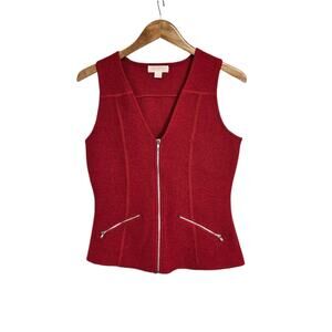 Vintage Brooks Brothers Red Boiled Wool Zip Up Sweater Vest Size Small